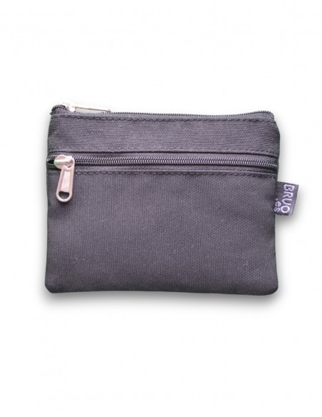 Wallet with 2 pockets, black - KO PHI PHI