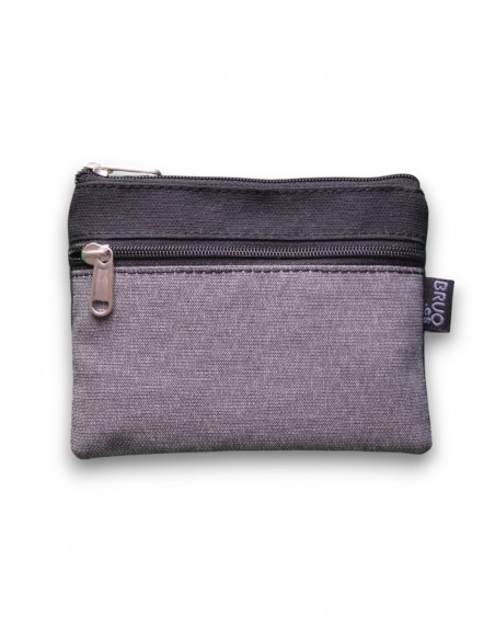 Wallet with 2 pockets, grey/black - KO PHI PHI