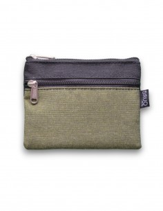 Porte-monnaie 2 poches vert clair/noir - KO PHI PHI