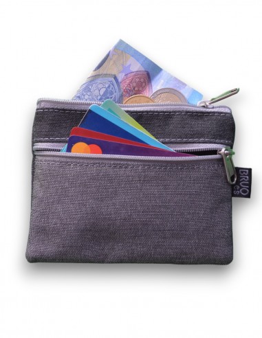 Wallet with 2 pockets, black/burgandy - KO PHI PHI sample