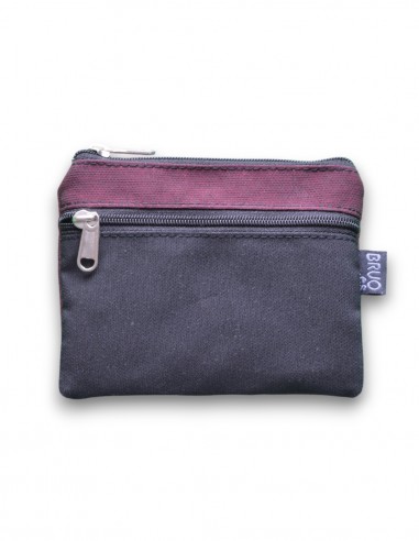 Wallet with 2 pockets, black/burgandy - KO PHI PHI