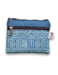 Wallet with 2 pockets, "etnic" turquoise - KO PHI PHI