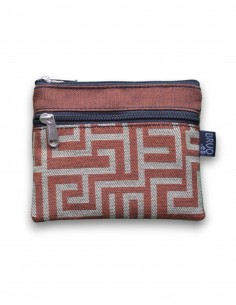 Wallet with 2 pockets, "laberint" terracota - KO PHI PHI