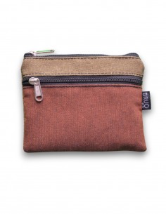 Wallet with 2 pockets, terracota/mustard - KO PHI PHI