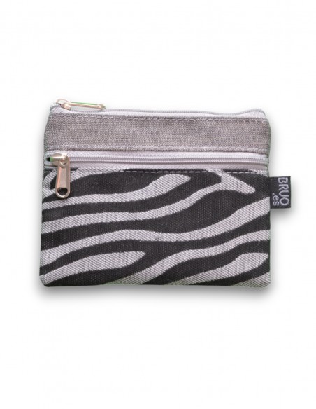 Wallet with 2 pockets, "cebra" grey - KO PHI PHI