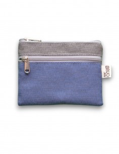 Wallet with 2 pockets, blue/grey - KO PHI PHI