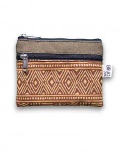 Wallet with 2 pockets, "etnic" mustard - KO PHI PHI
