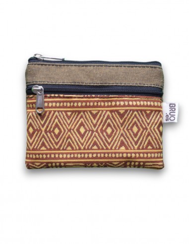 Porte-monnaie 2 poches "etnic" moutarde - KO PHI PHI