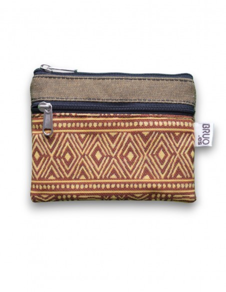 Wallet with 2 pockets, "etnic" mustard - KO PHI PHI