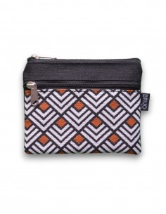 Wallet with 2 pockets, "rombos" black - KO PHI PHI