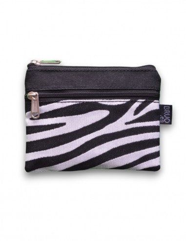 Wallet with 2 pockets, "cebra" black - KO PHI PHI
