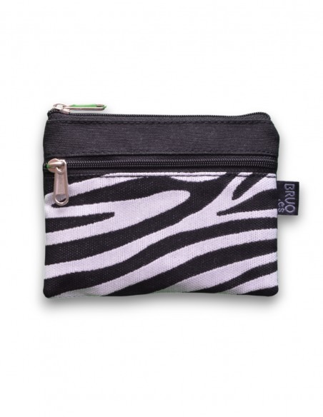 Wallet with 2 pockets, "cebra" black - KO PHI PHI