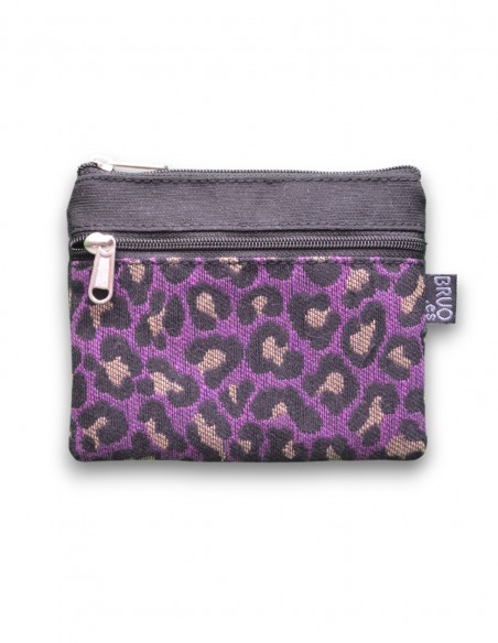 Wallet with 2 pockets, "leopard" black - KO PHI PHI