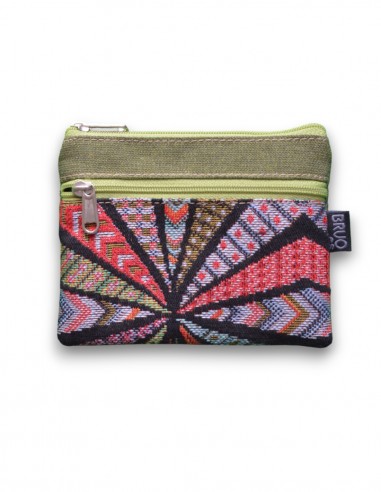Wallet with 2 pockets, "geometric" green - KO PHI PHI