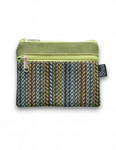 Wallet with 2 pockets, "rayas" green - KO PHI PHI