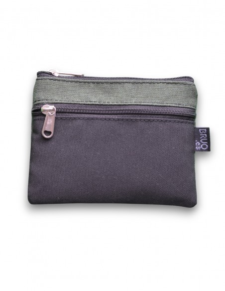 Wallet with 2 pockets, black/green - KO PHI PHI