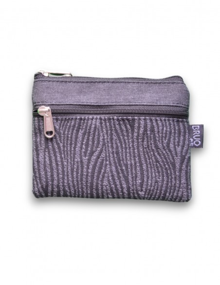 Porte-monnaie 2 poches "cebra fina" gris - KO PHI PHI