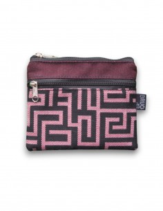 Wallet with 2 pockets, "laberint" burgandy - KO PHI PHI