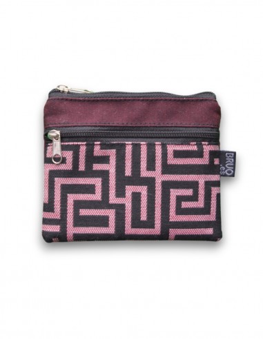Wallet with 2 pockets, "laberint" burgandy - KO PHI PHI