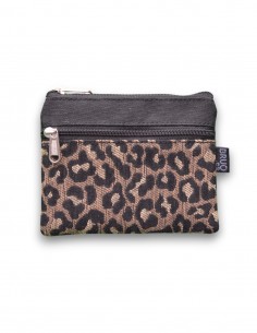 Moneder 2 butxaques "leopard" negre - KO PHI PHI