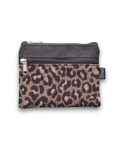 Wallet with 2 pockets, "leopard" black - KO PHI PHI
