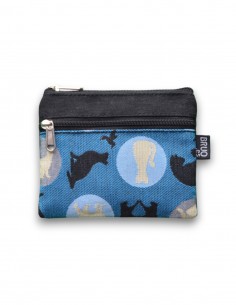 Wallet with 2 pockets, "cats" black - KO PHI PHI