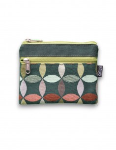 Wallet with 2 pockets, "hojas" green - KO PHI PHI