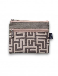 Porte-monnaie 2 poches "laberint" beige - KO PHI PHI