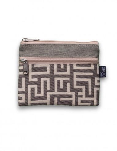 Wallet with 2 pockets, "laberint" beige - KO PHI PHI