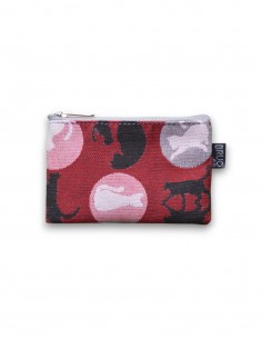 Wallet small, "cats" burgandy - KO TAO