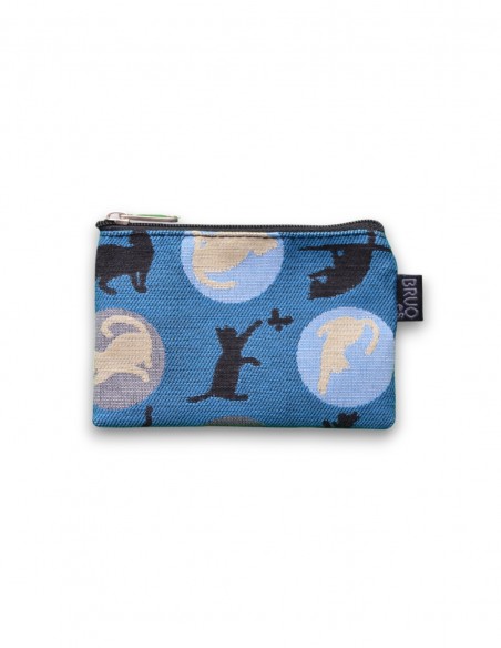 Wallet small, "cats" blau - KO TAO