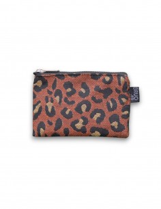 Porte-monnaie mini, "leopard" brique - KO PU