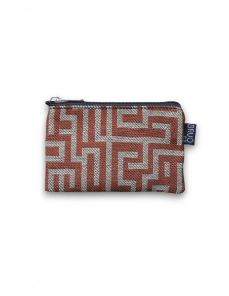 Porte-monnaie mini, "laberint" brique - KO PU