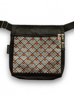 Sac Banane double 3 poches "rombos" noire – PUKAPUKA