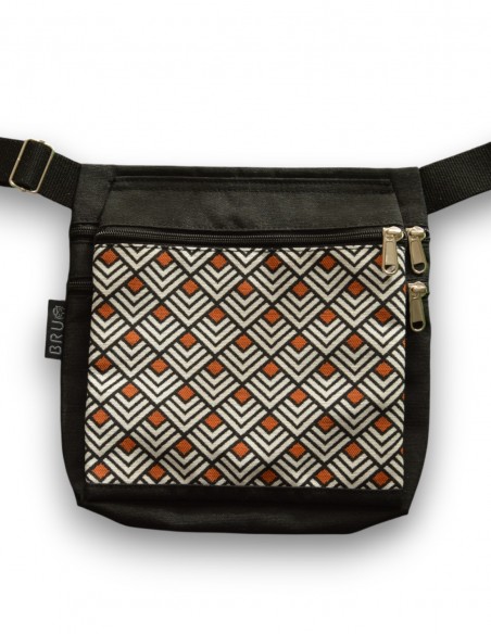 Ronyonera doble 3 butxaques "rombos" negra – PUKAPUKA