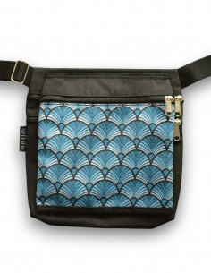 Double waist bag 3 pockets "abanik" black – PUKA PUKA