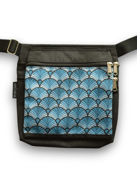 Double waist bag 3 pockets "abanik" black – PUKA PUKA