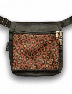 Double waist bag 3 pockets "leopard" black – PUKA PUKA