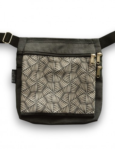 Double waist bag 3 pockets "pali" grey – PUKAPUKA