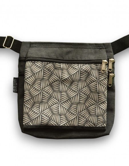 Double waist bag 3 pockets "pali" grey – PUKAPUKA