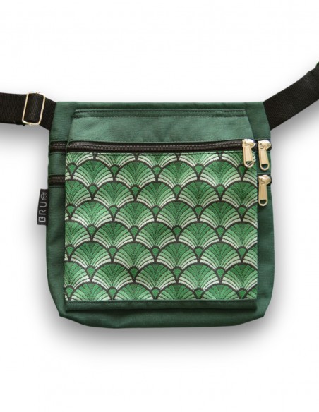 Sac Banane double 3 poches "abanik" vert – PUKAPUKA