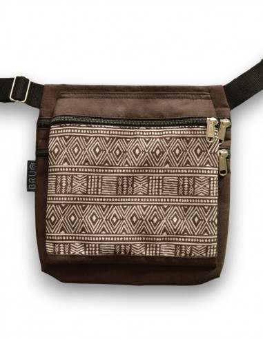 Double waist bag 3 pockets "etnic" brown – PUKA PUKA