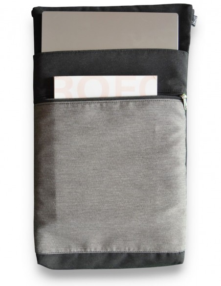 Funda ordenador, gris/negra - abierta BARBADOS