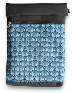 Housse d’ordinateur, "abanik" bleu/noire – BARBADOS
