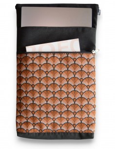 Housse d’ordinateur, "abanik" orange/noire – BARBADOS 2