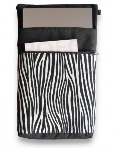 Funda ordenador, "cebra" negra open - BARBADOS