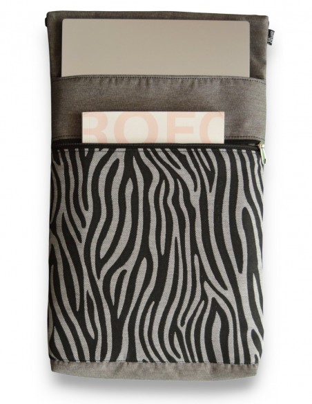 Funda ordenador, "cebra" gris open - BARBADOS