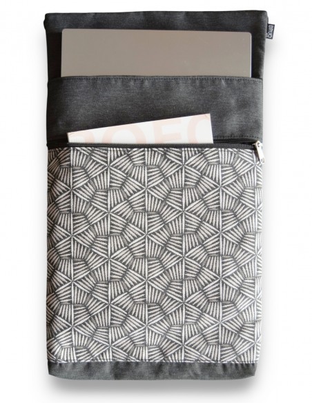 Laptop sleeve, "pali" grey open – BARBADOS