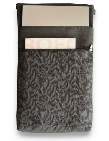 Laptop sleeve, "cebra fina" grey open – BARBADOS