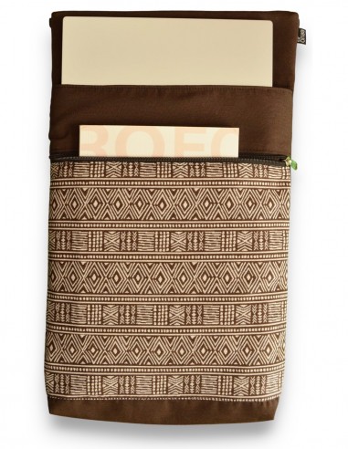 Laptop sleeve, "etnic" brown open – BARBADOS